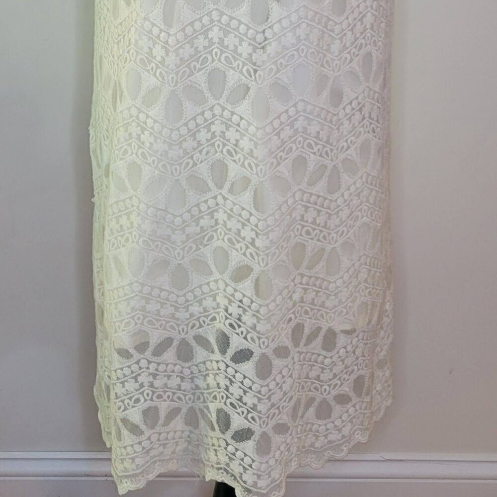 Zara Basic Collection Ivory Embroidered Lace Crew… - image 8